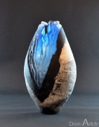 Pascal LEMOINE - Vase bleu - hauteur 38 cm - vendu