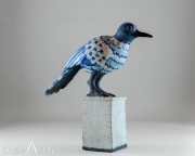 Do Nogues - Oiseau bleu sur socle - hauteur 40 cm - Vendu