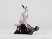 Do Nogues - Le lièvre et la tortue - hauteur 22 cm - Vendu