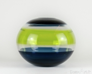 Olivier MALLEMOUCHE - Vase Incalmo bleu et jaune - hauteur 21 cm